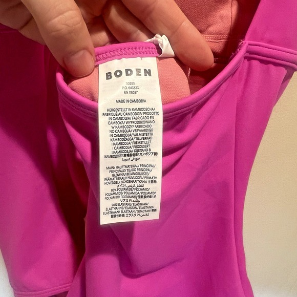 Boden Ithaca Halter Swimsuit Swim One Piece Women US 12 New Pink Ruffle Vibrant - Picture 5 of 10